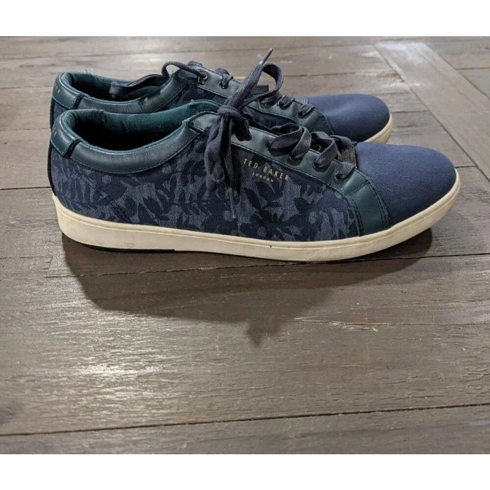 Ted Baker London Keeran 3 Mens Size‎ 12 Blue Canvas Low Top Casual Sneakers